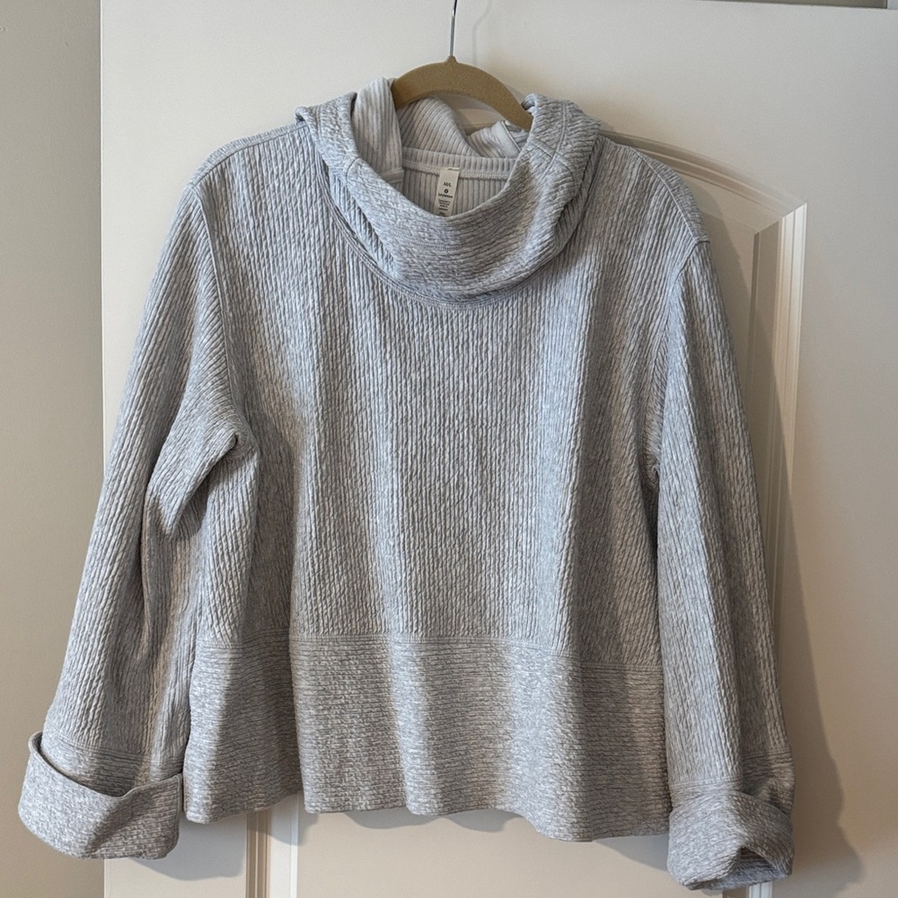 lululemon athletica Heather Gray Cowl Neck Sweater